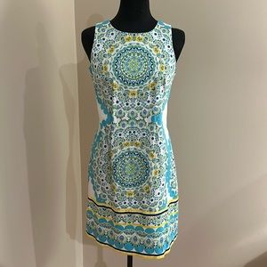 Blue and white dress